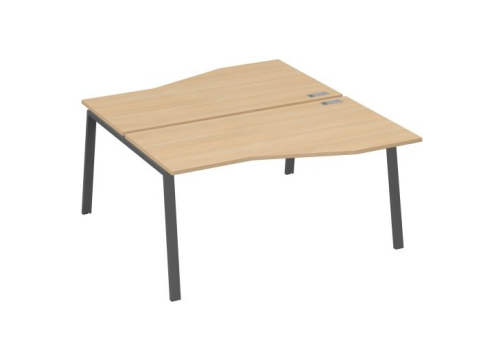 Станция рабочая эргономичная 2х160 Мира Трио, цвет натуральный дуб + антрацит