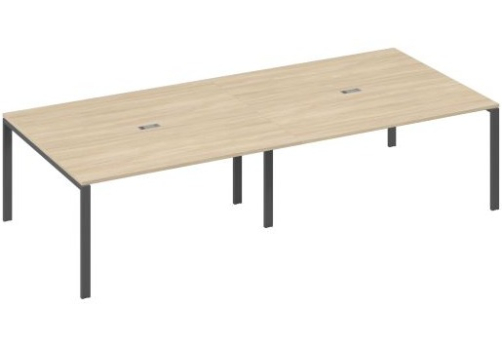 Стол для переговоров прямоугольный Мира Нумо, цвет дуб скандинавский + антрацит