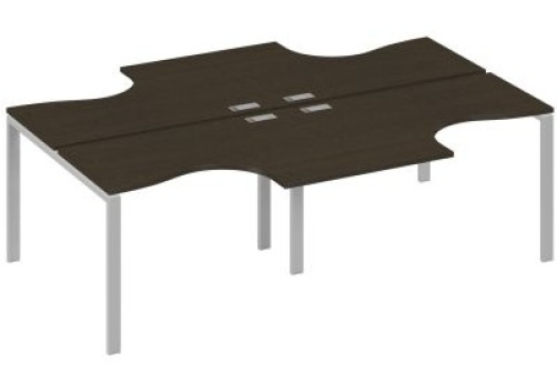 Рабочая станция эргономичная (4х120) Мира Нумо, цвет венге + серый