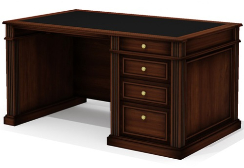 Стол руководителя правый Альберо, цвет орех темный