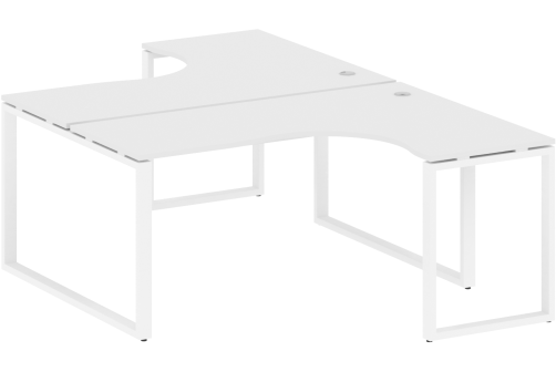 Стол на 2 рабочих места эргономичный, цвет белый