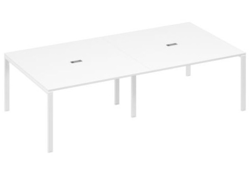 Стол для переговоров прямоугольный Мира Нумо, цвет белый премиум + белый