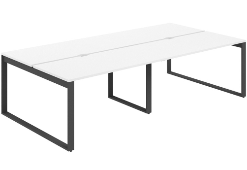 Рабочая станция с вырезом Фламинго, цвет белый + антрацит