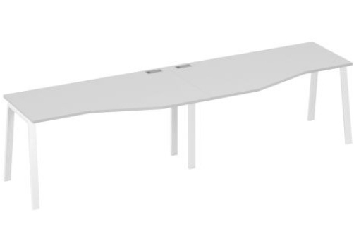 Рабочая станция эргономичная (2х160) Мира Нумо, цвет серый + белый