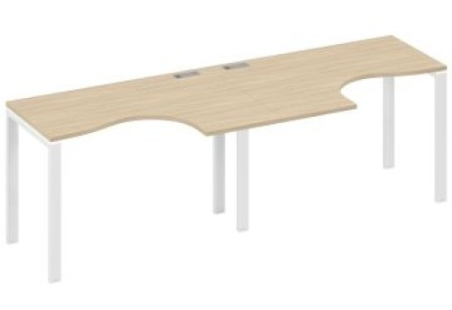 Рабочая станция эргономичная (2х120) Мира Нумо, цвет дуб скандинавский + белый
