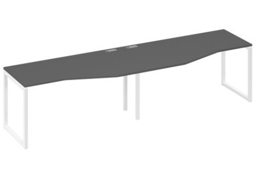 Рабочая станция эргономичная (2х160) Мира Одри, цвет антрацит премиум + белый