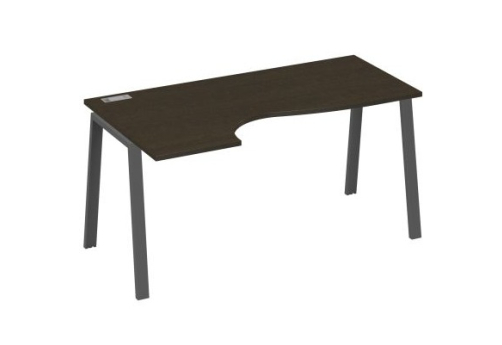 Стол эргономичный левый 160 Мира Трио, цвет венге + антрацит
