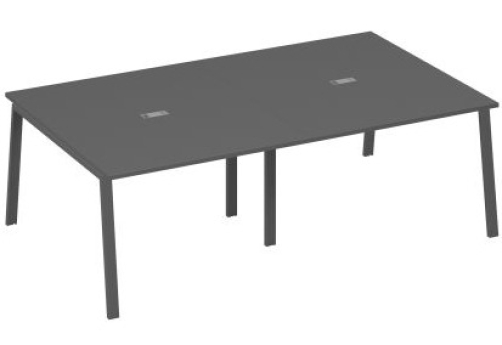 Стол для переговоров Мира Трио, цвет антрацит премиум + антрацит