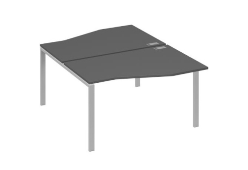 Рабочая станция эргономичная (2х140) Мира Нумо, цвет антрацит премиум + серый