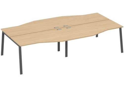 Станция рабочая эргономичная 4х160 Мира Трио, цвет натуральный дуб + антрацит