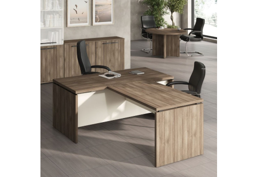 Стол письменный с брифинг-приставкой Лонди, цвет дуб шамони темный