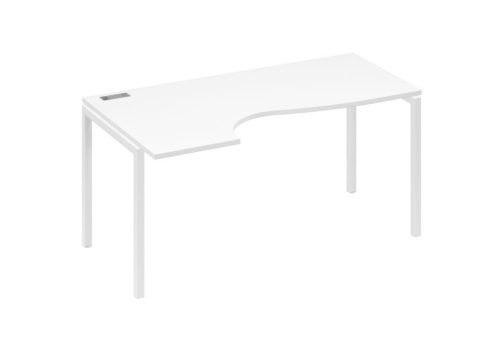 Стол эргономичный левый Классика Мира Лофт, цвет белый премиум + белый