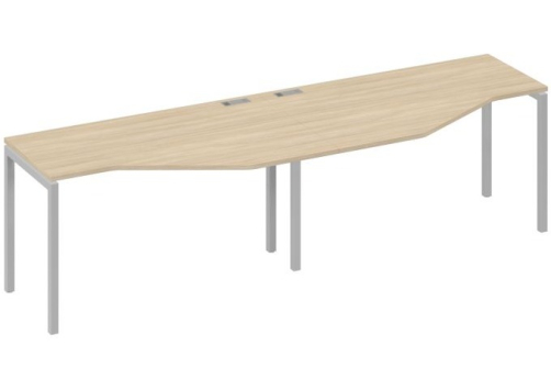 Рабочая станция эргономичная 2х140 Техно Мира Лофт, цвет дуб скандинавский + серый