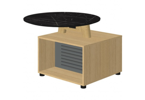 Журнальный стол, цвет черный мрамор + массив ясеня