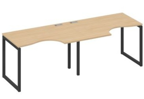 Рабочая станция эргономичная (2х120) Мира Одри, цвет натуральный дуб + антрацит