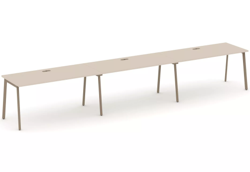 Рабочая станция на 3 места (с лючками), цвет капучино