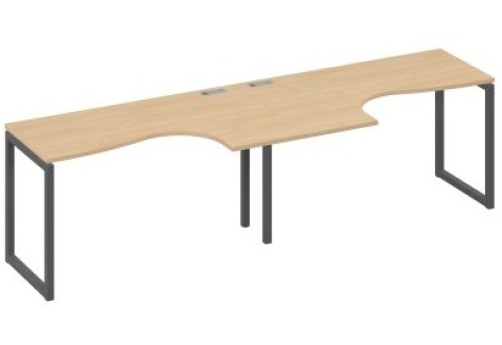 Рабочая станция эргономичная (2х140) Мира Одри, цвет натуральный дуб + антрацит