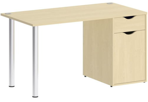 Стол письменный с тумбой, цвет клен