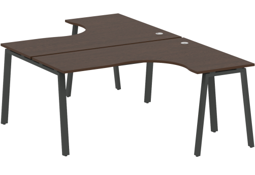 Стол на 2 рабочих места эргономичный, цвет венге