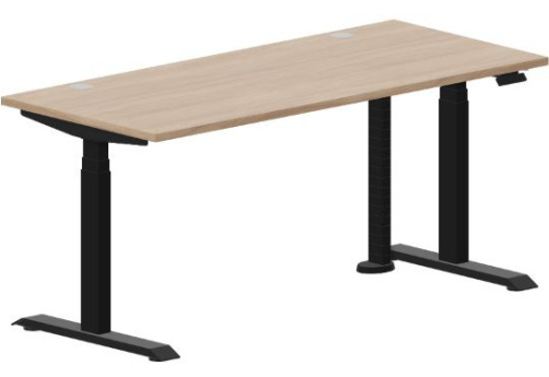 Стол регулируемой высоты (2 заглушки) Бенет, цвет светлый дуб + черный