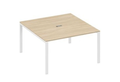 Стол для переговоров квадратный Мира Нумо, цвет дуб скандинавский + белый