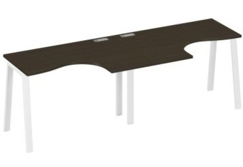 Рабочая станция эргономичная 2х120 Мира Трио, цвет венге + белый