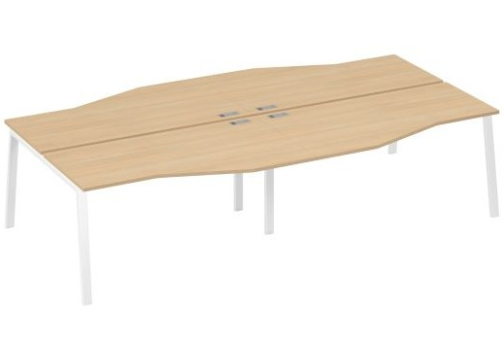 Станция рабочая эргономичная 4х160 Мира Трио, цвет натуральный дуб + белый