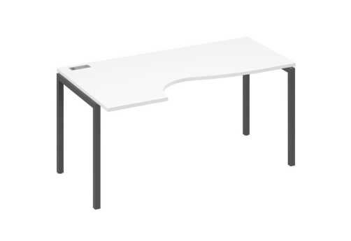 Стол эргономичный левый Классика Мира Лофт, цвет белый премиум + антрацит