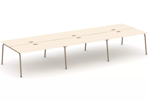 Рабочая станция на 6 мест (с лючками), цвет сатин