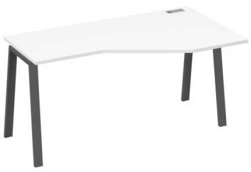 Стол эргономичный правый Мира Трио, цвет белый премиум + антрацит