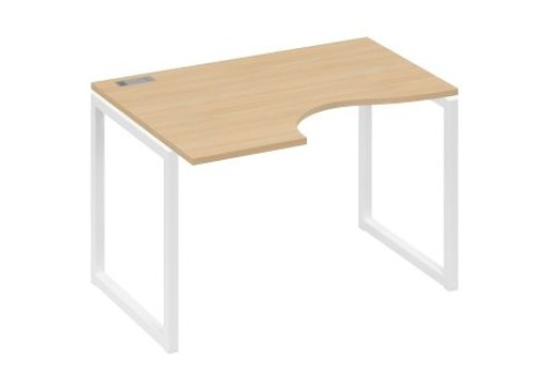 Стол эргономичный левый Мира Одри, цвет натуральный дуб + белый