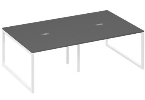 Стол для переговоров прямоугольный Мира Одри, цвет антрацит премиум + белый