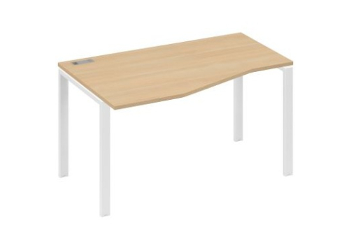 Стол эргономичный левый Мира Нумо, цвет натуральный дуб + белый