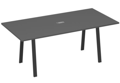 Стол для переговоров 200 Мира Трио, цвет антрацит премиум + антрацит