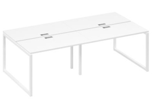 Рабочая станция (4х120) Мира Одри, цвет белый премиум + белый