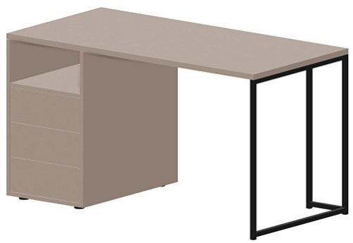 Стол на опорной тумбе левый Мейлон, цвет тортора