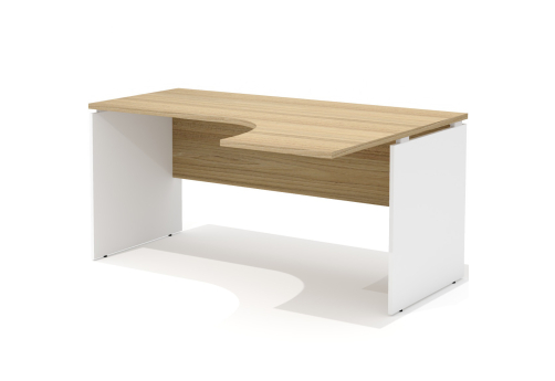 Стол рабочий эргономичный (правый) Некста, цвет вяз + белый