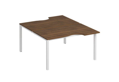 Рабочая станция эргономичная (2х140) Прайм Металл 50, цвет орех + белый