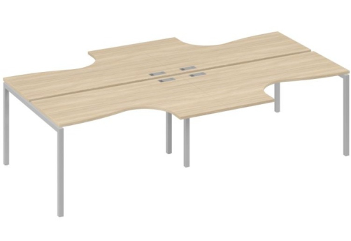 Рабочая станция эргономичная 4х140 Классика Мира Лофт, цвет дуб скандинавский + серый