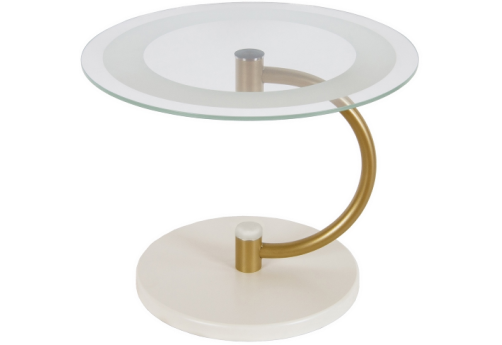 Стол журнальный Лето 1045, цвет слоноая кость + золото