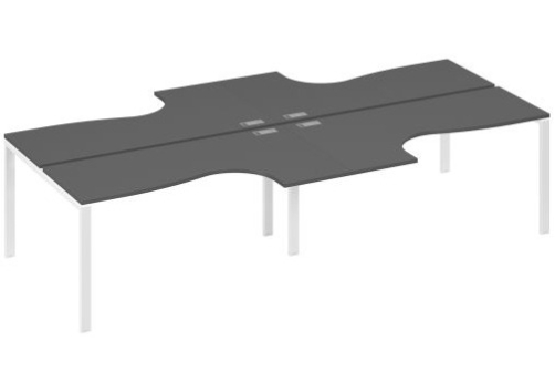 Рабочая станция эргономичная (4х160) Мира Нумо, цвет антрацит премиум + белый