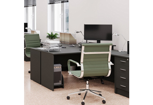 Составной стол на 2 рабочих места Антрацит, цвет венге