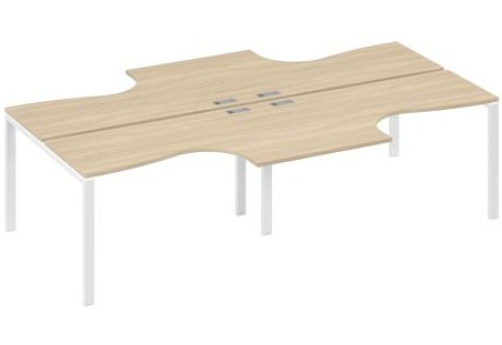 Рабочая станция эргономичная (4х140) Мира Нумо, цвет дуб скандинавский + белый