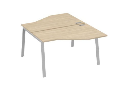 Рабочая станция эргономичная 2х140 Мира Трио, цвет дуб скандинавский + серый