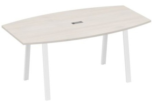 Стол для переговоров Мира Трио, цвет дуб шамони + белый