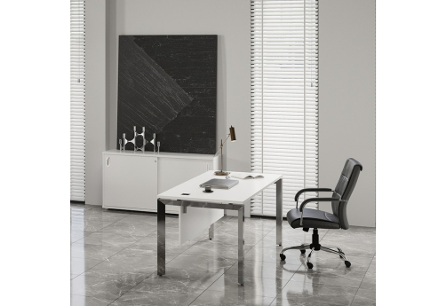 Стол руководителя с царгой Виксон, цвет белый