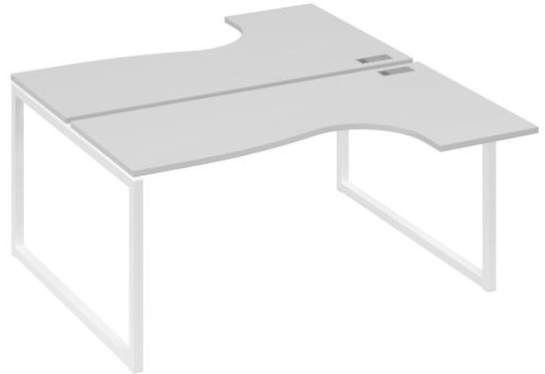 Рабочая станция эргономичная (2х160) Мира Одри, цвет серый + белый