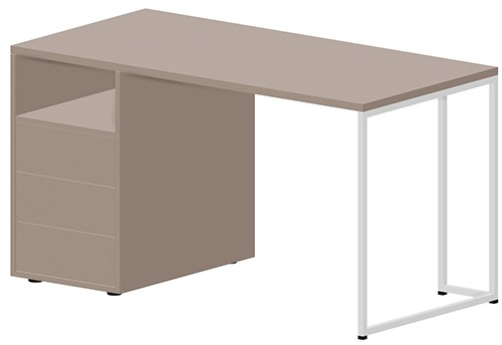 Стол на опорной тумбе левый Мейлон, цвет тортора