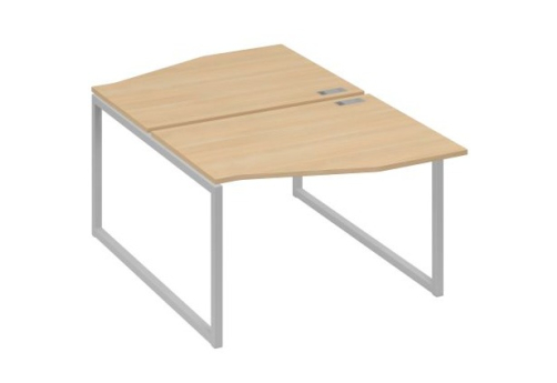Рабочая станция эргономичная (2х120) Мира Одри, цвет натуральный дуб + серый