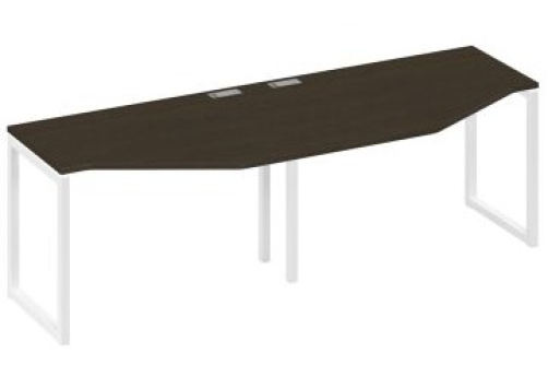 Рабочая станция эргономичная (2х120) Мира Одри, цвет венге + белый
